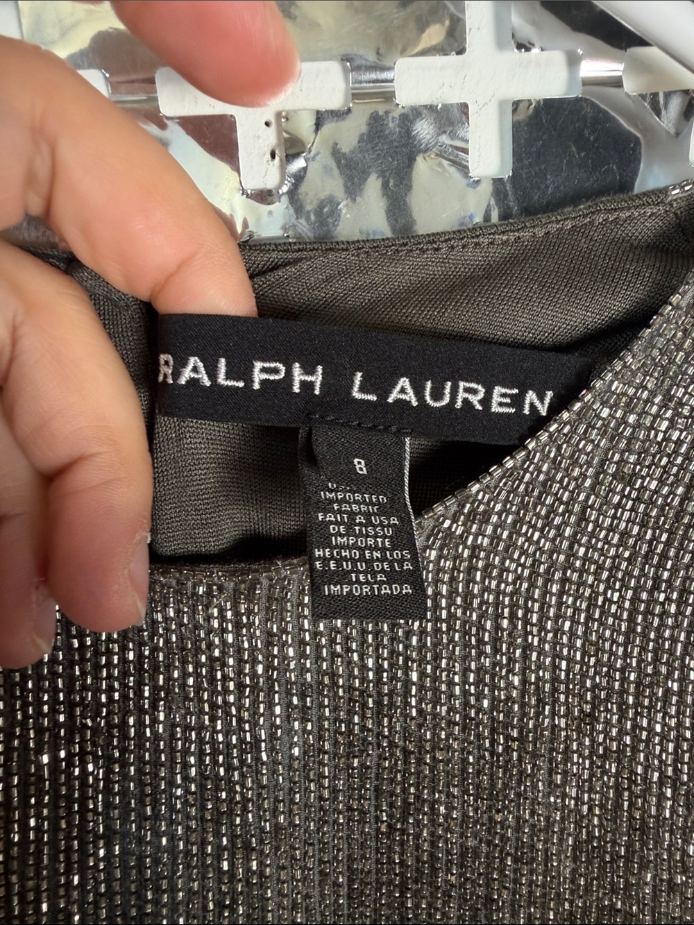 Ralph Lauren Metallic Tank Top in Gunmetal - Picture 2 of 5